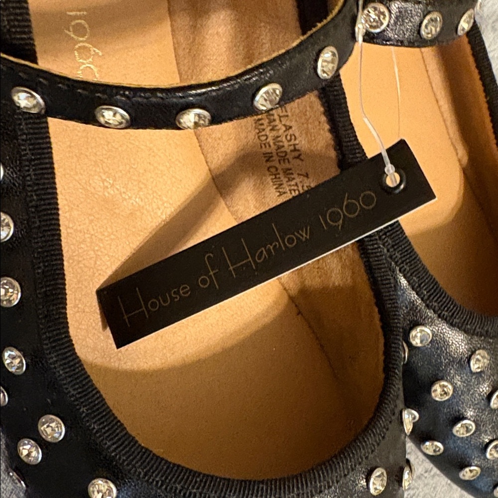 House of Harlow 1960 Black Flats with Studs - Picture 3 of 5